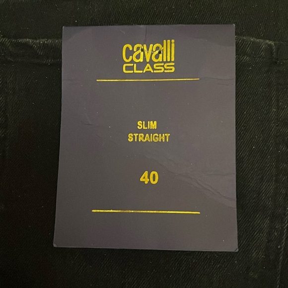 Cavalli Class black slim straight leg jeans sz 40 - Picture 6 of 9